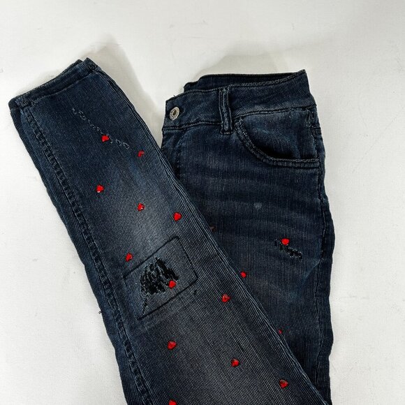 Vtg ATOS LOMBARDINI Women's Skinny Jeans Encrusted Hearts Size 27 Made in Italy - Picture 6 of 10